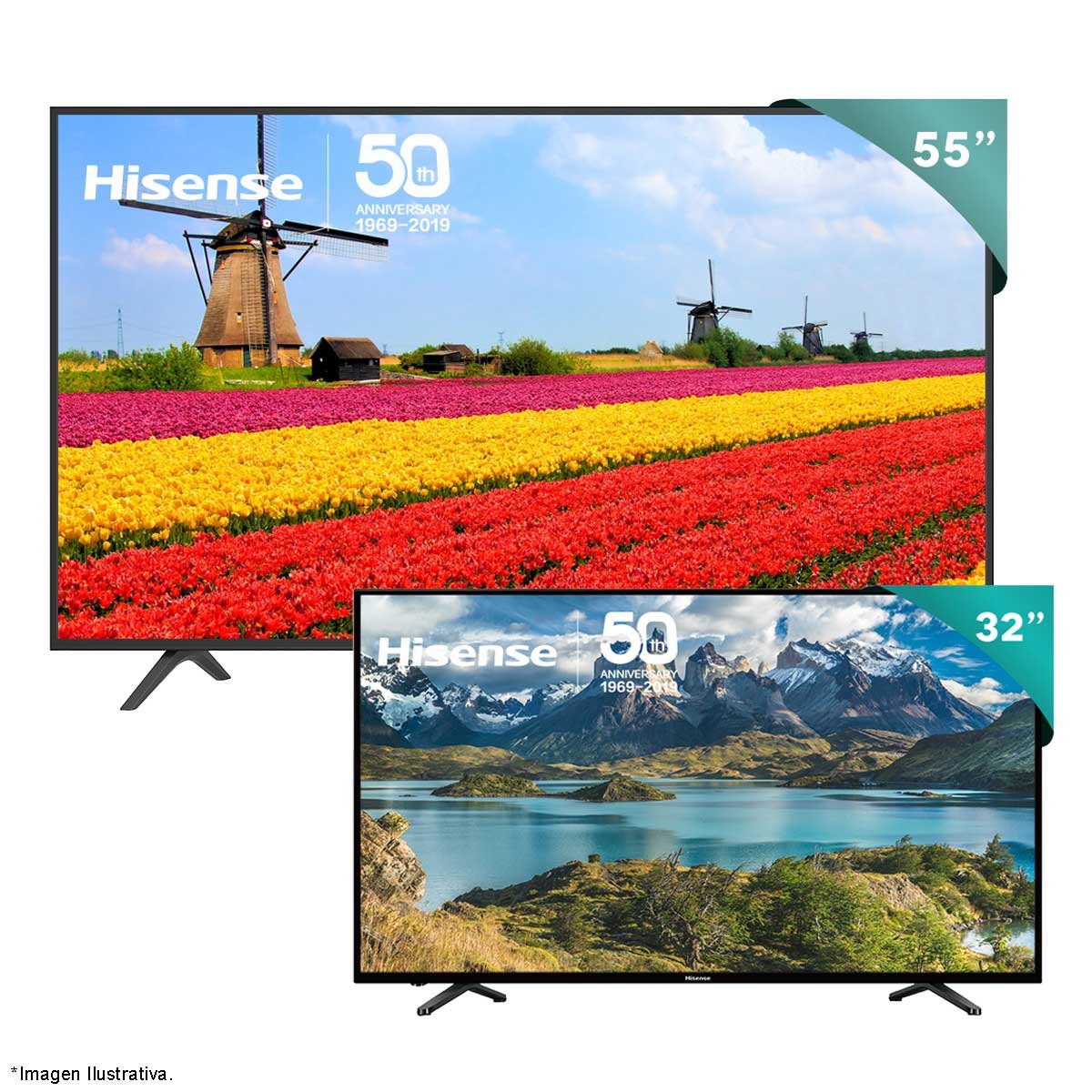 Paquete Pantalla Uhd 55" 55H6F +Pantalla Hd 32" 32H3D1 Hisense