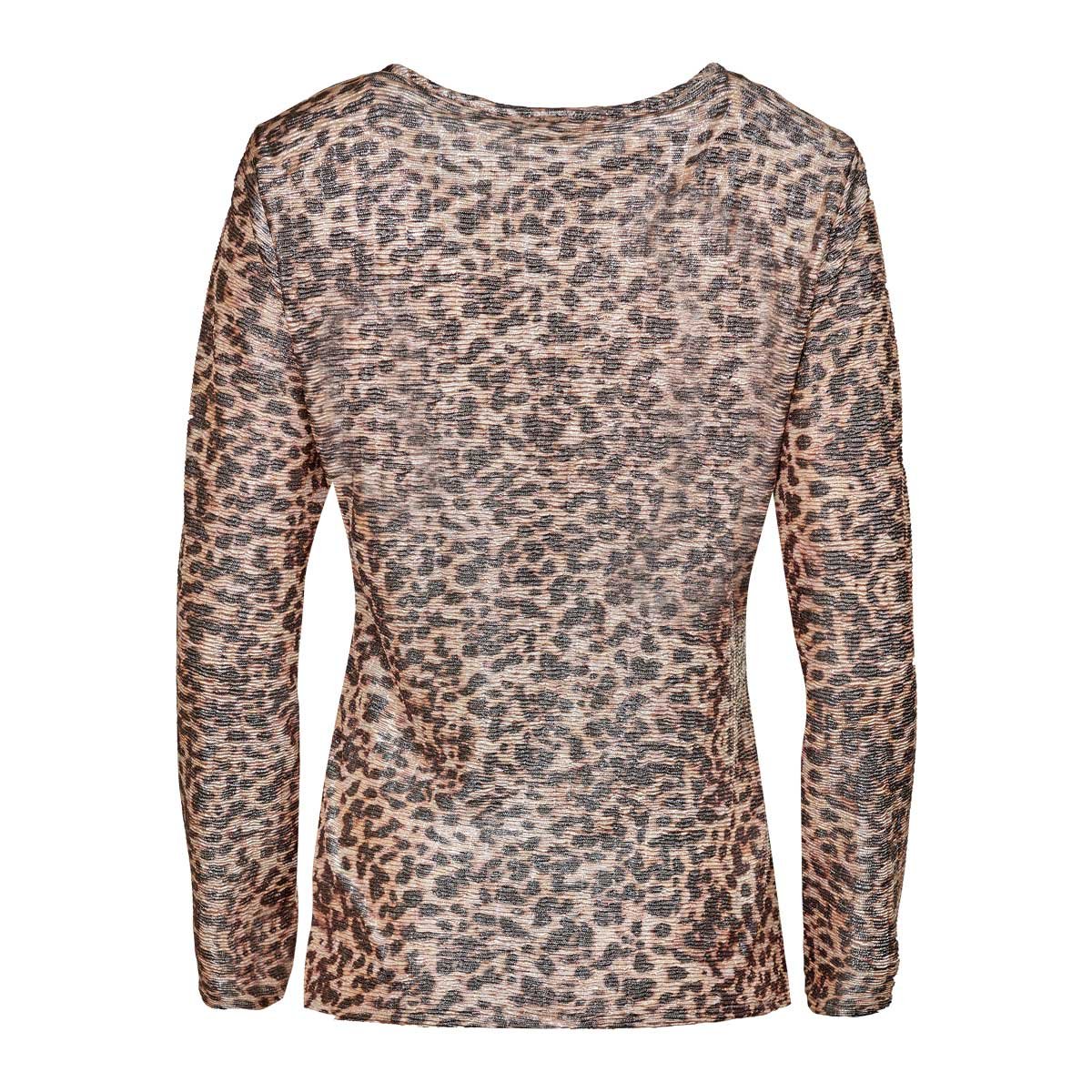 Blusa con Pliegues Animal Print Ann Miller