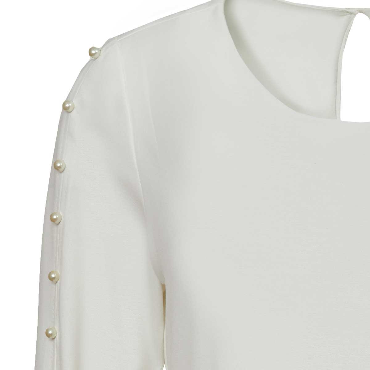 Blusa Blanca con Perlas Ann Miller