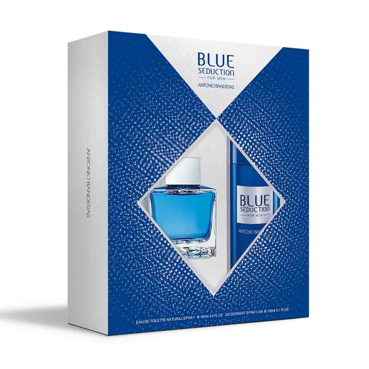 Estuche para Caballero Antonio Banderas Blue Seduction Edt 100 Ml + Desodorante 150 Ml