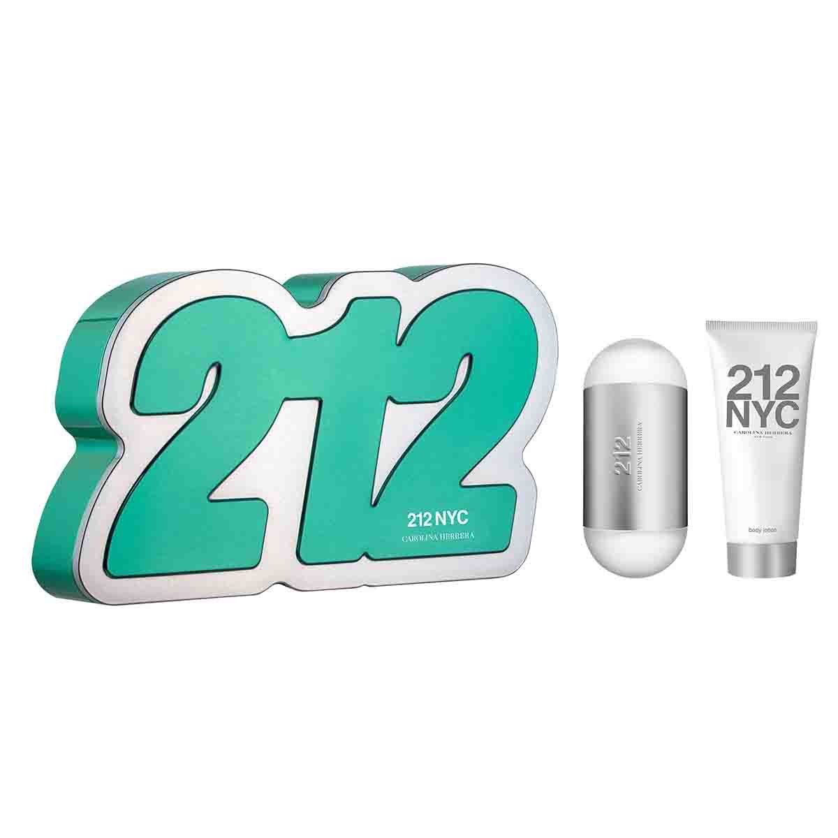 Estuche para Dama Carolina Herrera 212 Edt 100 Ml + Body Lotion 100 Ml