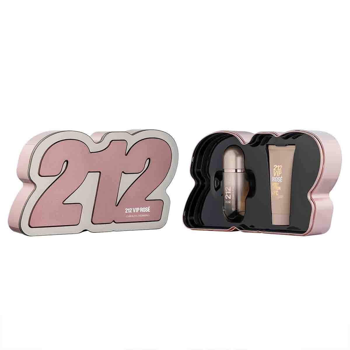 Estuche para Dama Carolina Herrera 212 Vip Rosé Edp 80 Ml + Body Lotion 100 Ml