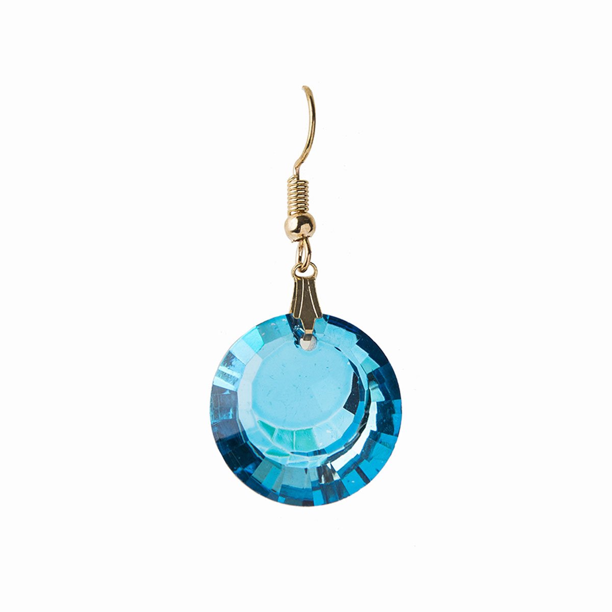 Aretes C&iacute;rculos de Cristal Facetado Azul Wonder Charms