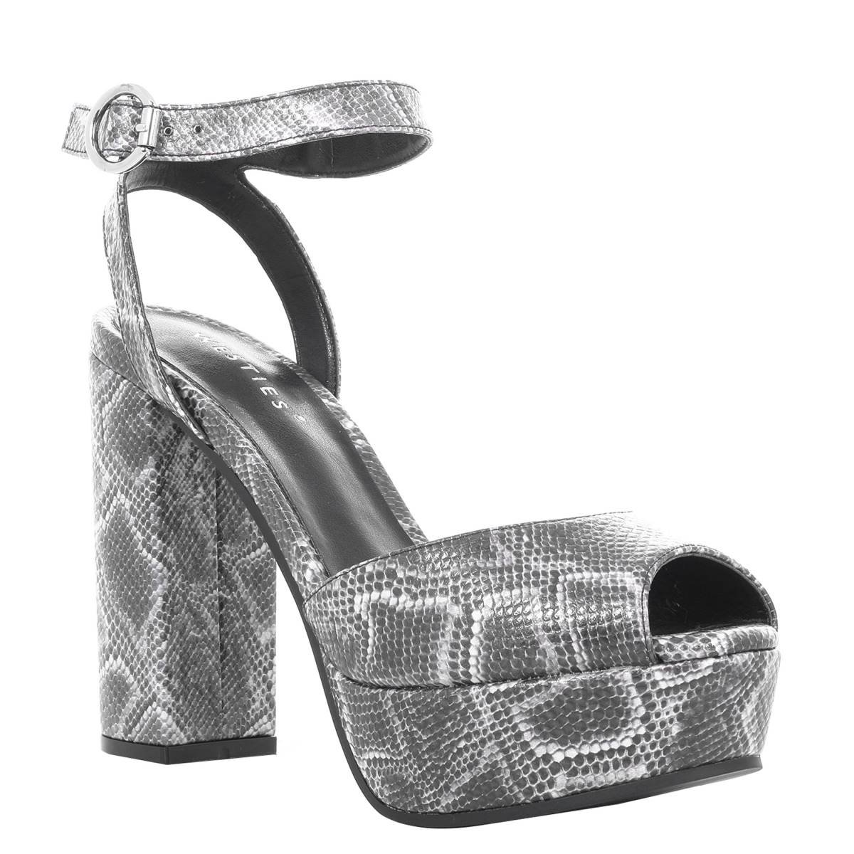 Sandalias con Tacón Grueso Color Gris Combinado Westies