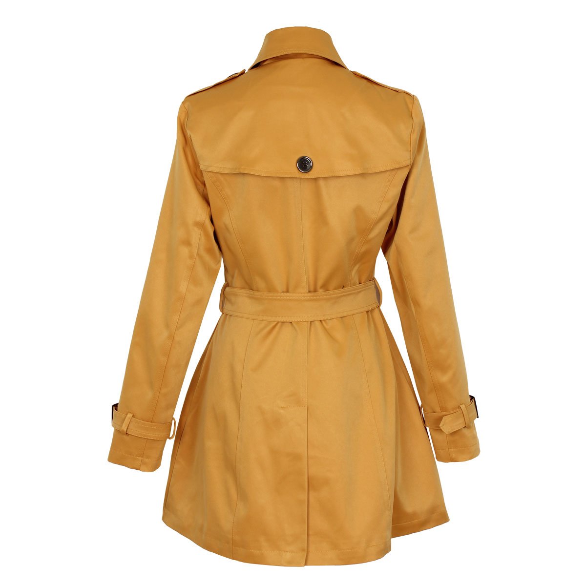 Gabardina Mostaza Cuello Camisero con Cinturón Liso Basel