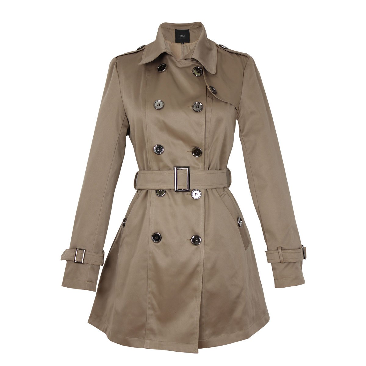 Gabardina Cuello Camisero con Cinturón Liso Basel