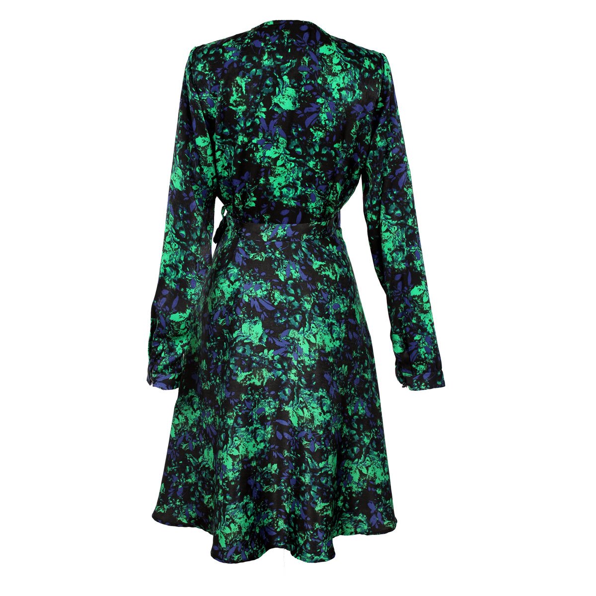 Vestido Manga Larga Escote V Estampado City Femme