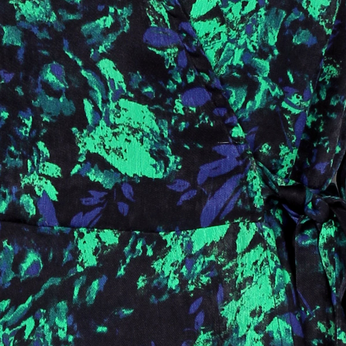 Vestido Manga Larga Escote V Estampado City Femme