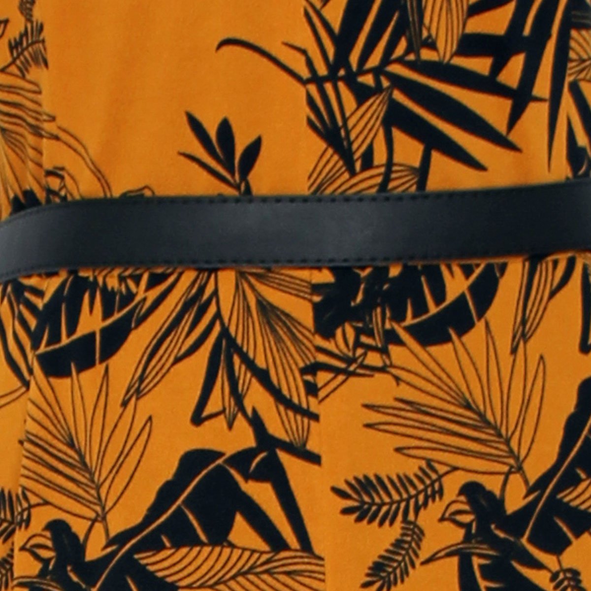 Jumpsuit Sin Manga Cuello Camisero con Cinturón Estampado City Femme