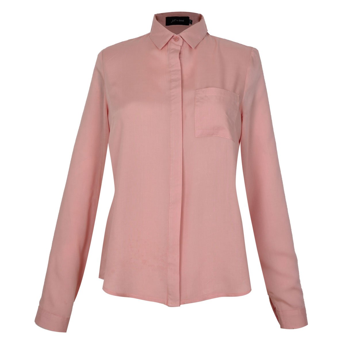 Blusa Rosa Cuello Camisero Liso Just By Basel