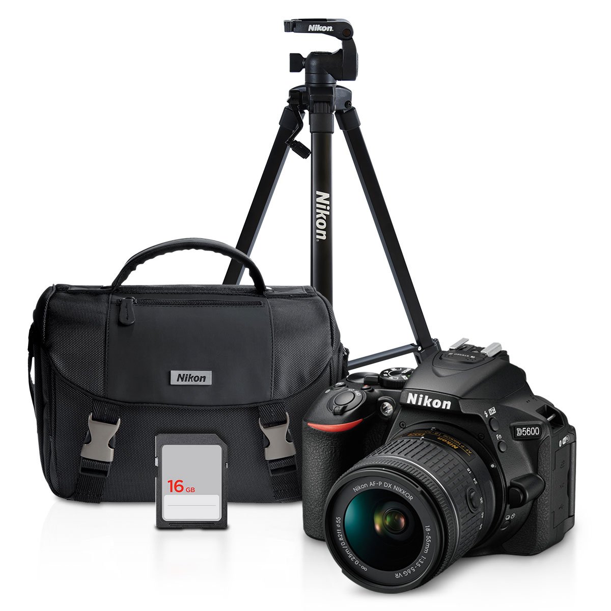 Kit Cámara D5600+ Lente 18-55Mm+ Tripié+ Sd 16Gb Nikon