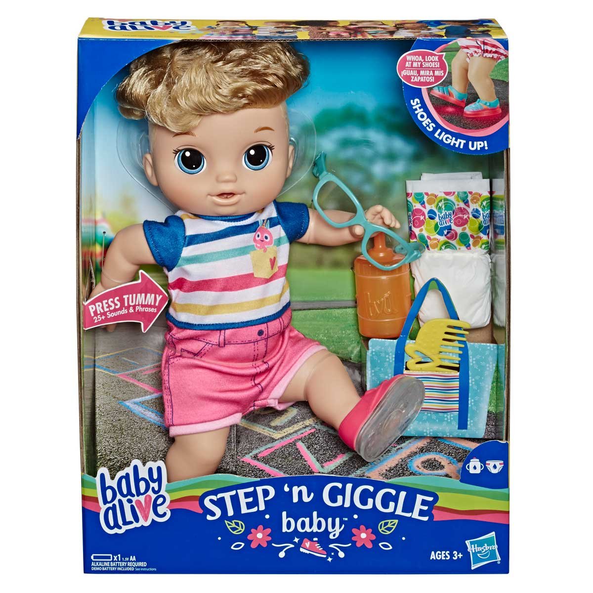 Baby Alive Muñeco Bebé Pasos Y Risas Rubio Hasbro