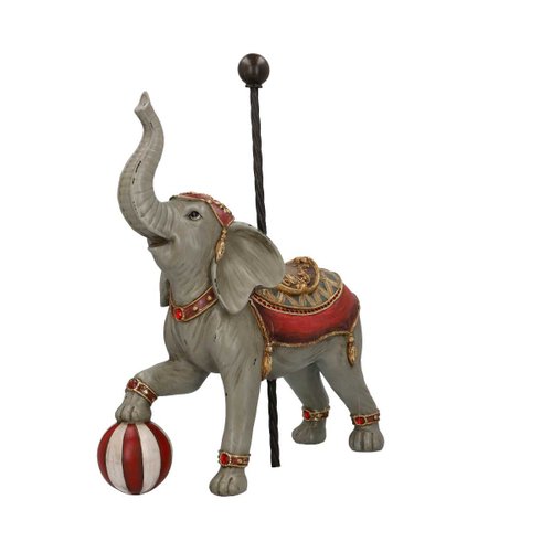 Elefante de Circo con Balon de Resina 53 Cm.