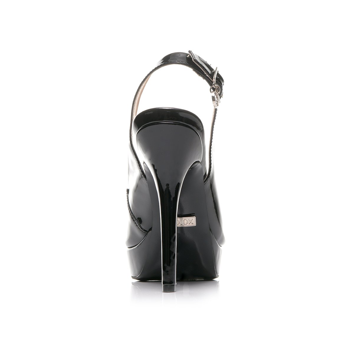 Zapatilla Negra de Charol Media Plataforma Xoxo