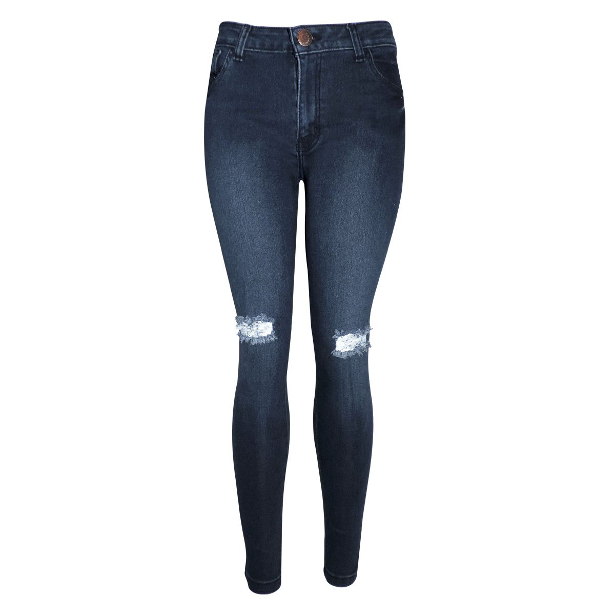 Skinny con Desgastes en Rodilla Jeans Beronna