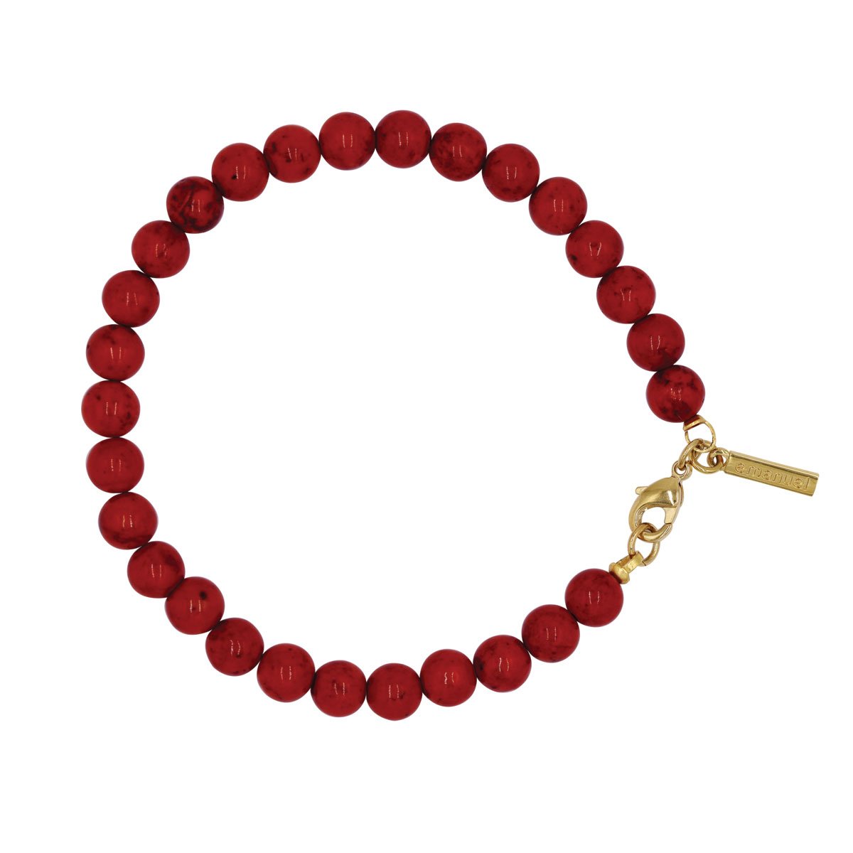 Pulsera de Piedra Natural Fossil Roja Emanuel Ungaro