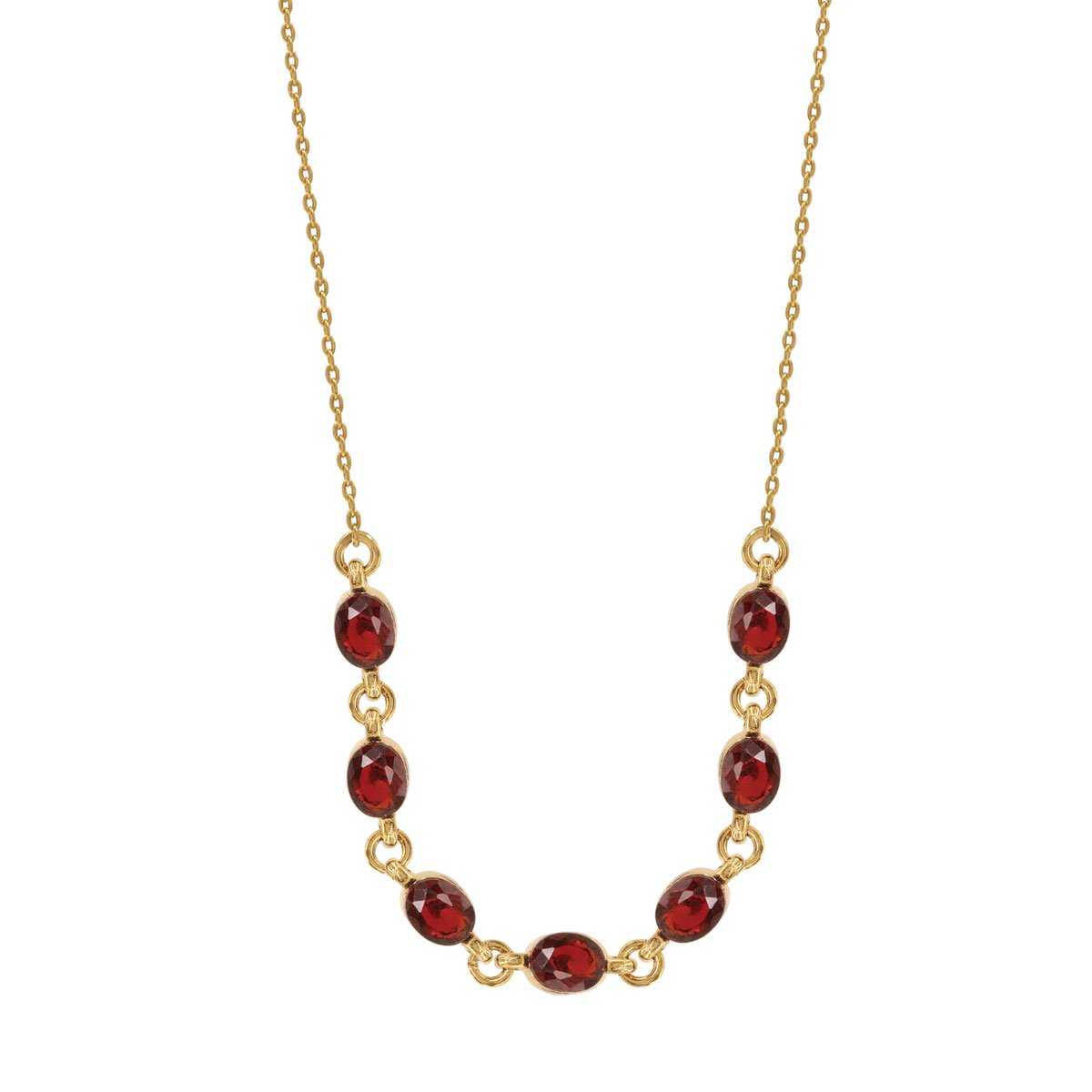 Collar Dorado con Circonia Garnet Carré