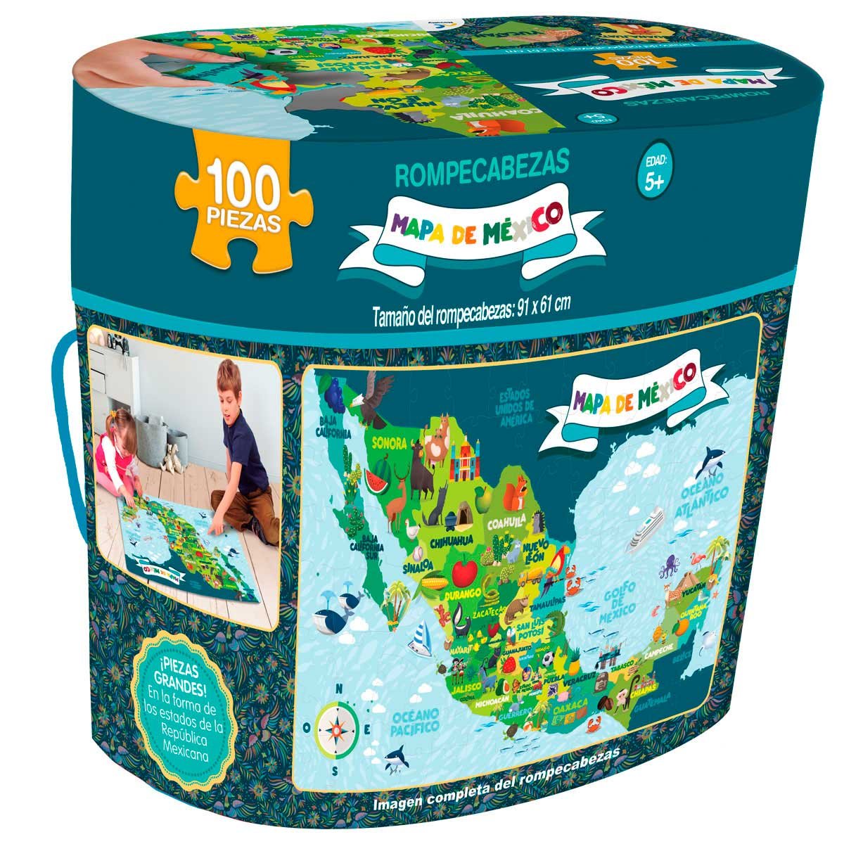 Rompecabezas Gigante Mapa de México 100 Piezas Novelty