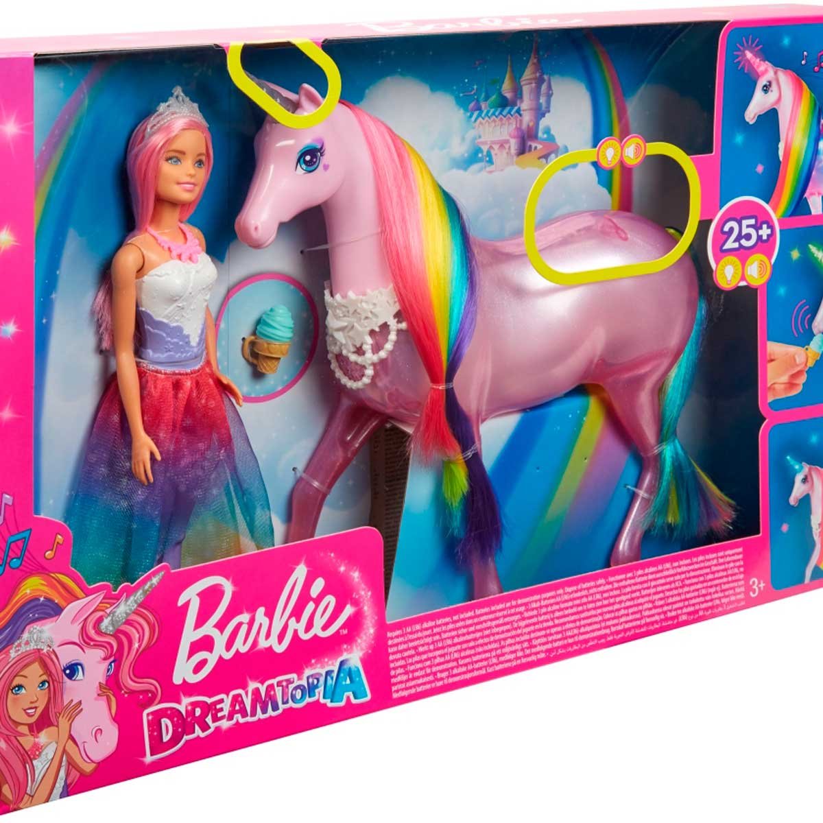 BARBIE Muñeca fashion Barbie Unicornio Arcoíris Dreamtopia