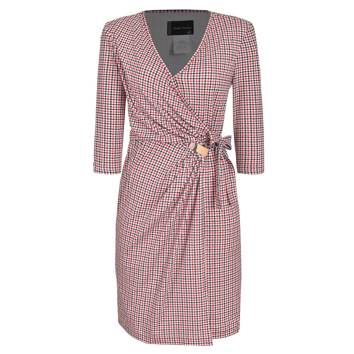 Vestido Estampado Escote V Cruzado Michel Paulini