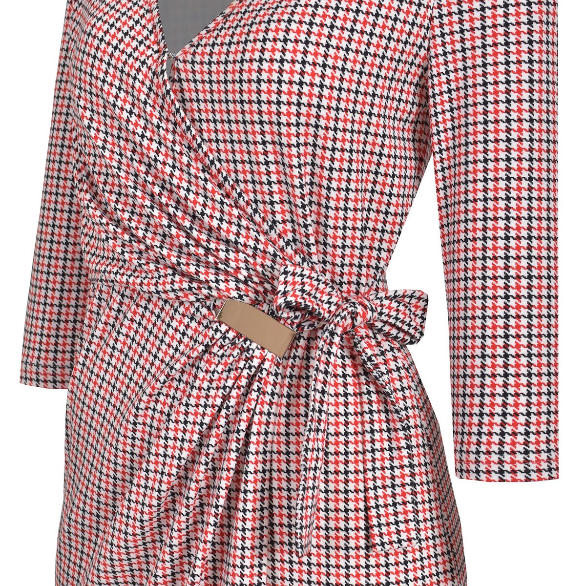 Vestido Estampado Escote V Cruzado Michel Paulini