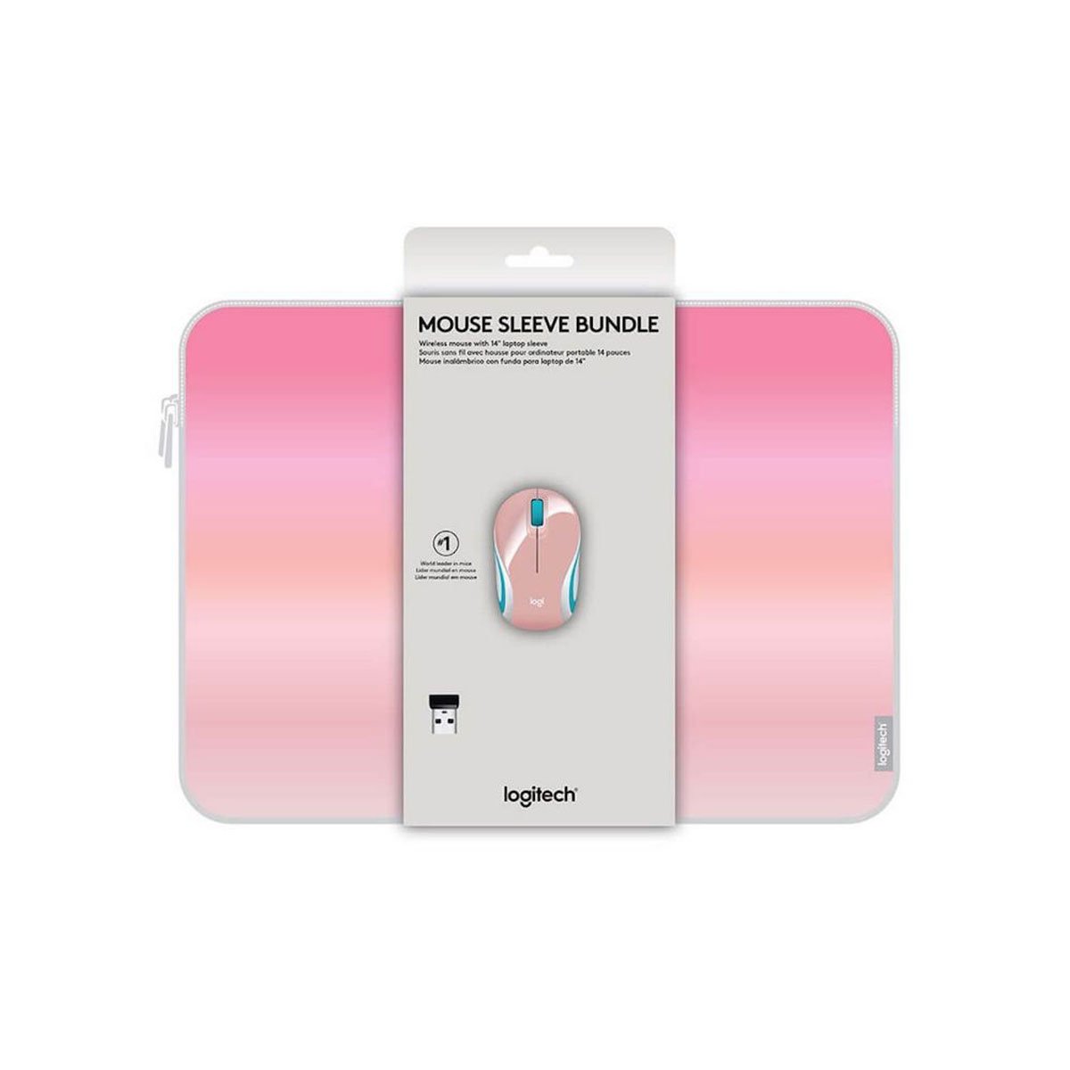 Paquete Mouse Logitech+ Sleeve Rosa