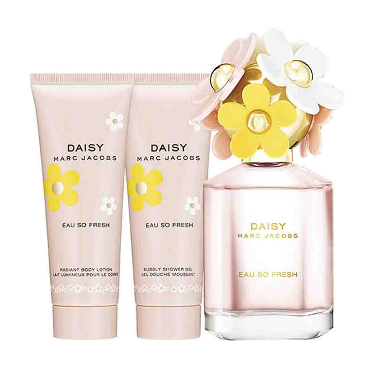 Estuche para Dama Marc Jacobs Daisy Eau So Fresh Edt 75 Ml + Body Lotion 75 Ml + Sg 75 Ml