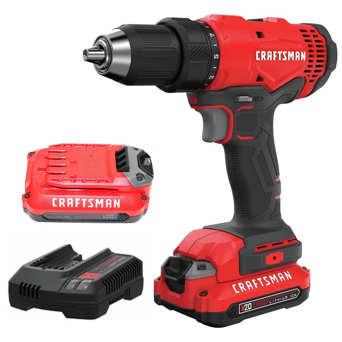 Juego Taladro/atornillador Inalámbrico de 1/2 1.3 Amperes Craftsman