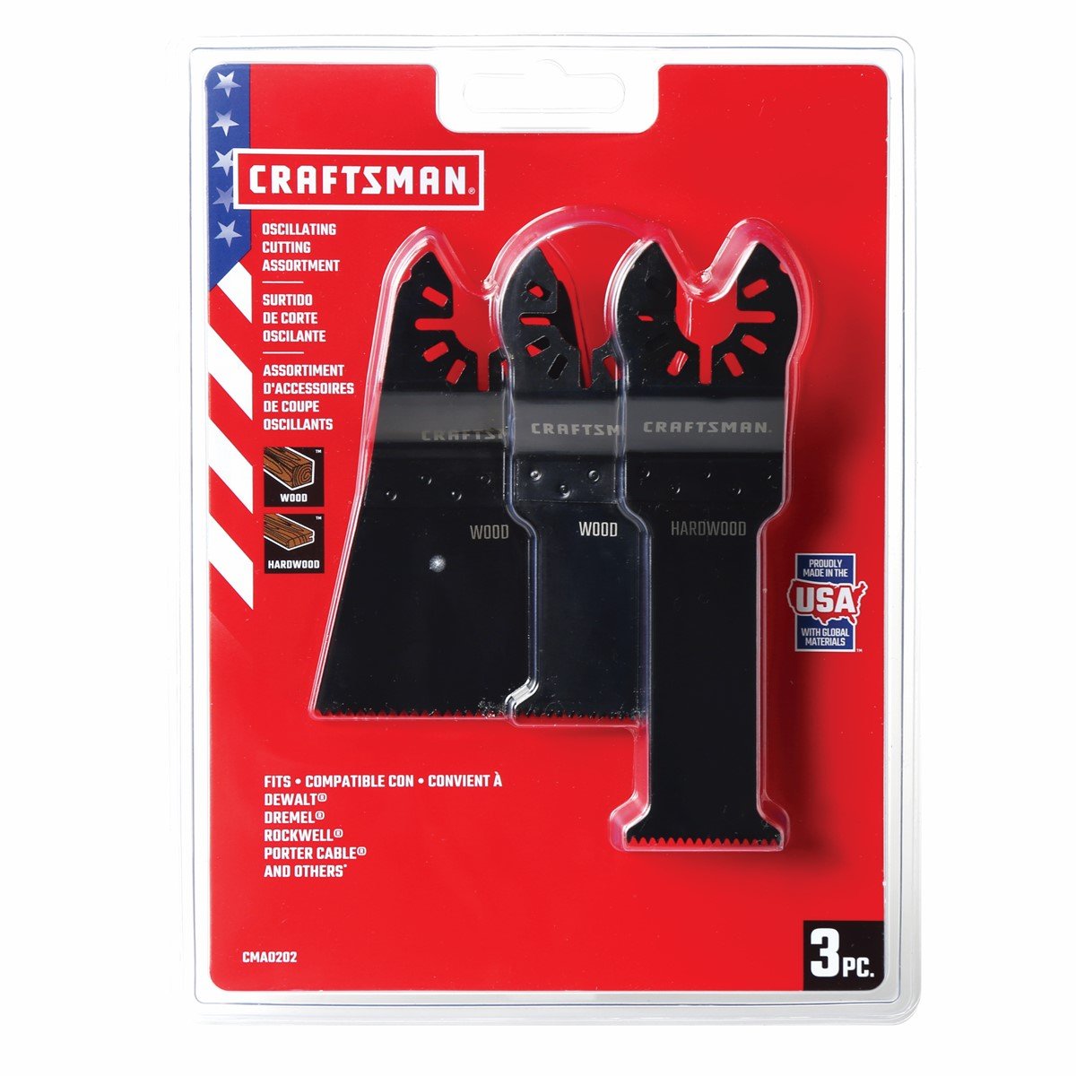 3 Cuchillas de Corte en Madera para Herramienta Oscilatoria Craftsman