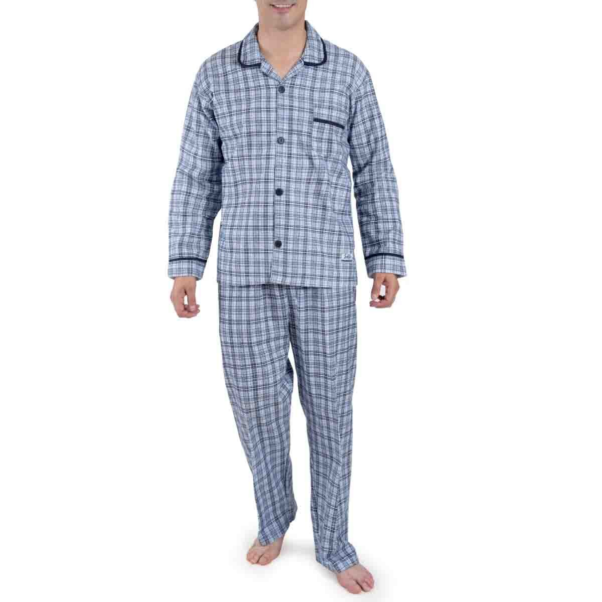 Pijama Manga Larga Azul con Pantal&oacute;n Largo Star West