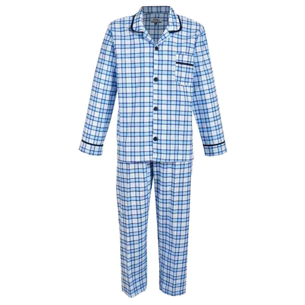 Pijama Manga Larga Azul con Pantal&oacute;n Largo Star West