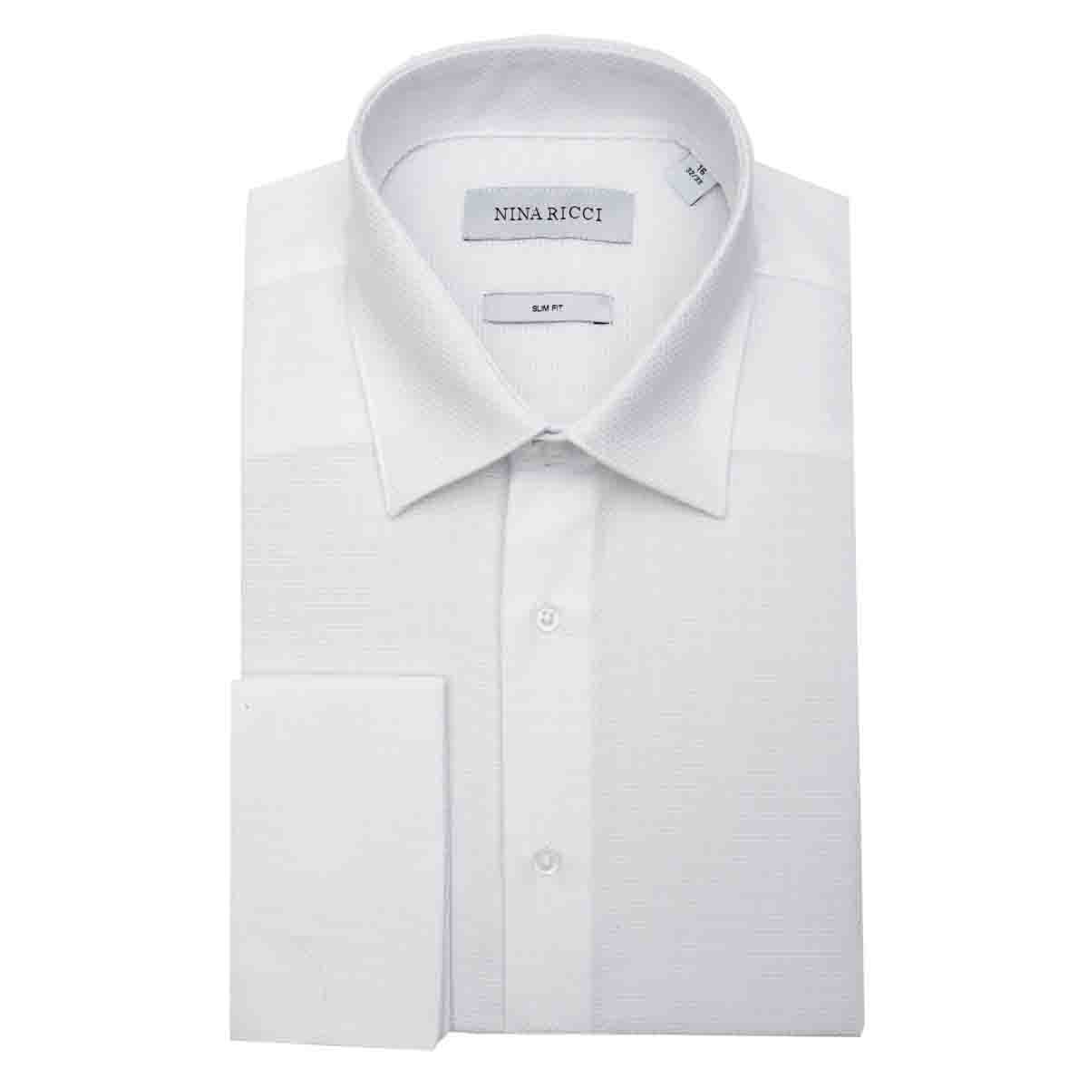 Camisa de Vestir Slim Fit Mancuernillas Blanco Nina Ricci para Caballero