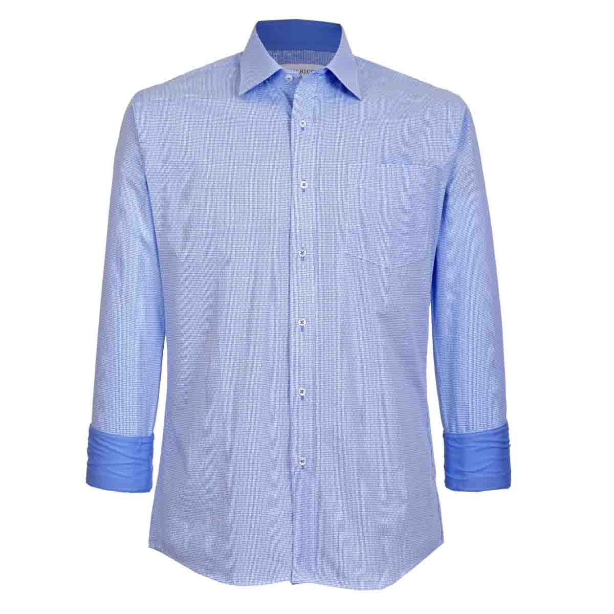 Camisa de Vestir Slim Fit Azul Combinado Nina Ricci para Caballero