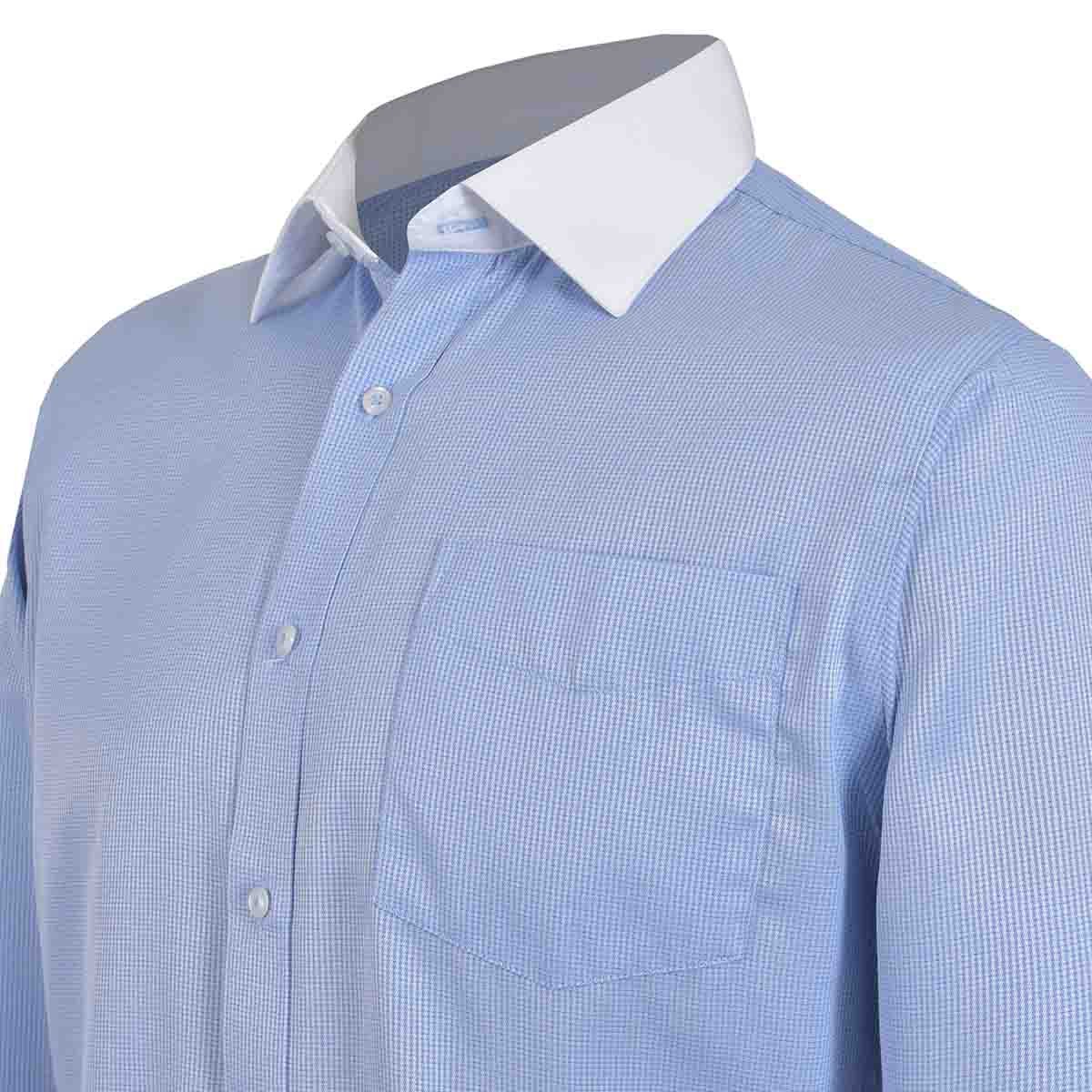Camisa de Vestir Slim Fit Color Azul Combinado Nina Ricci para Caballero