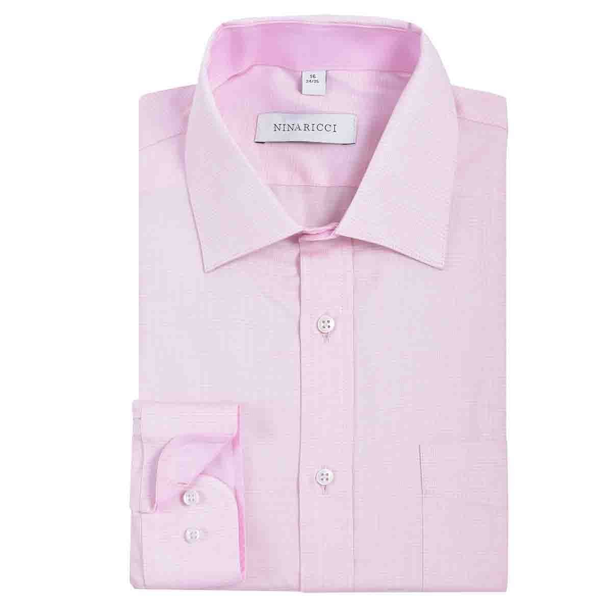 Camisa de Vestir Slim Fit Color Rosa Combinado Nina Ricci para Caballero