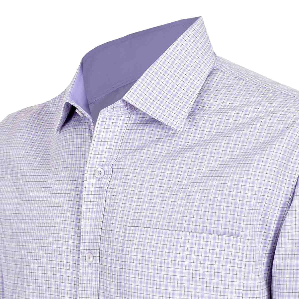 Camisa de Vestir Slim Fit Color Morado Combinado Nina Ricci para Caballero