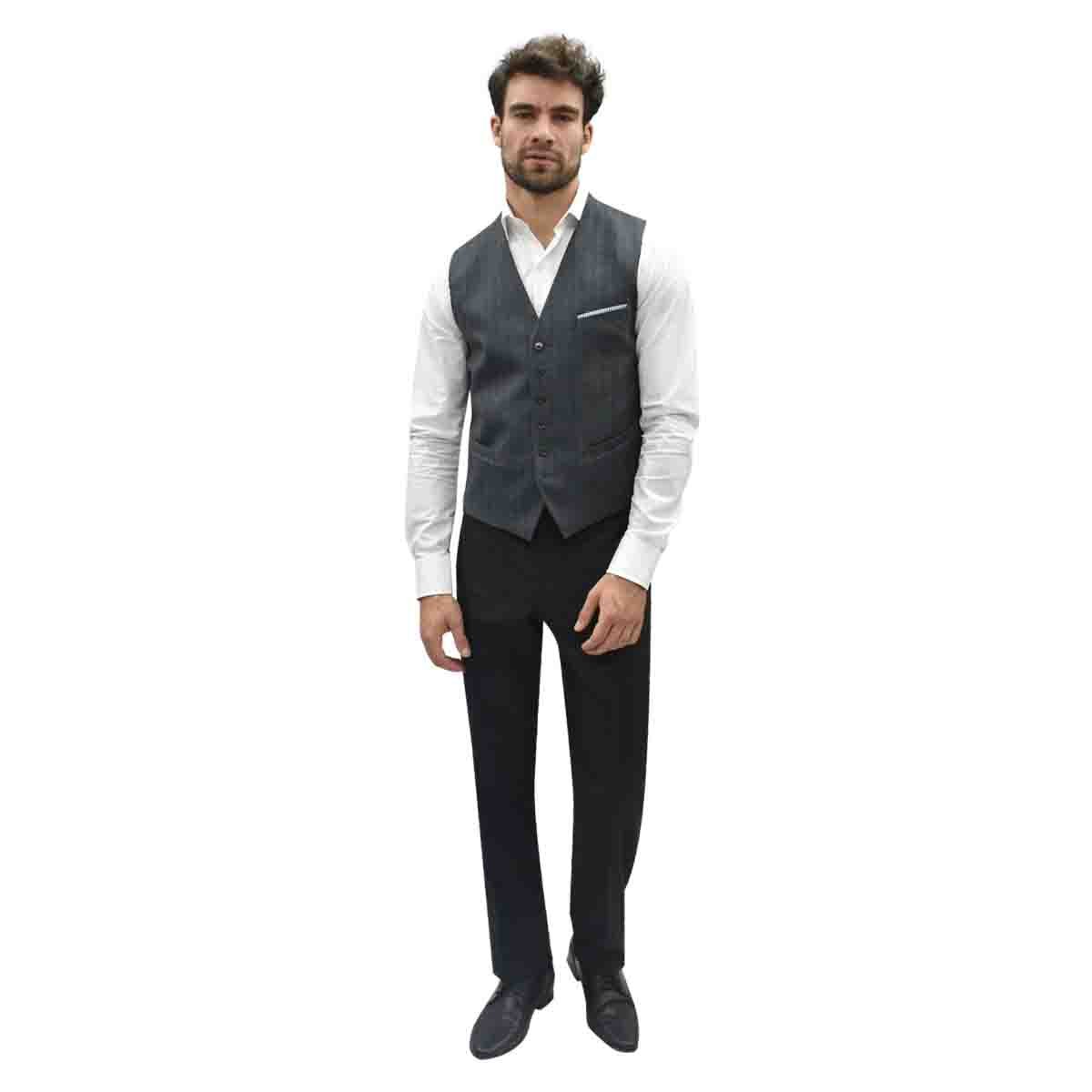 Chaleco Slim Gris Combinado Tommy Hilfiger