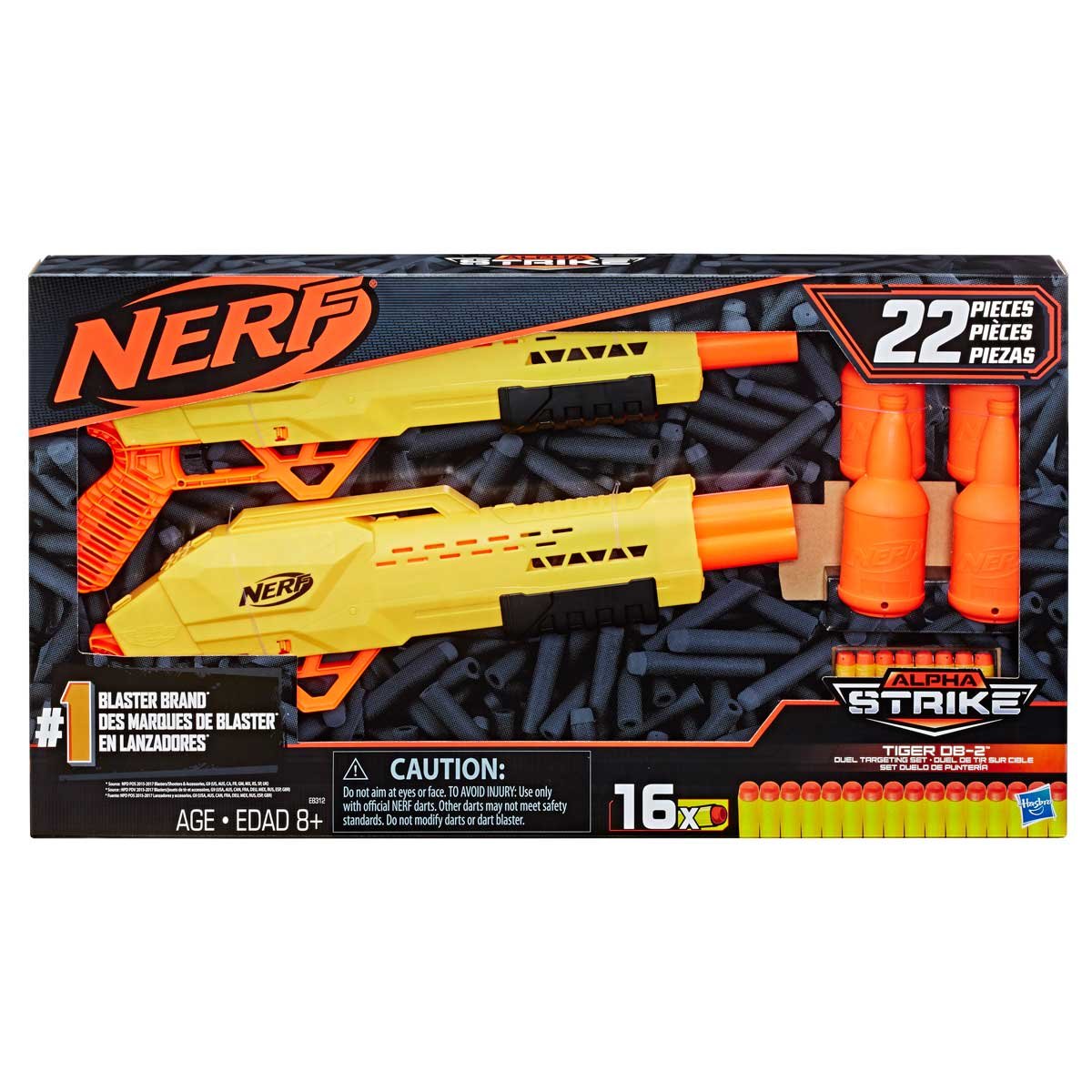 Nerf Alpha Strike Lanzadores Tiger Db-2 - Set de Puntería Hasbro