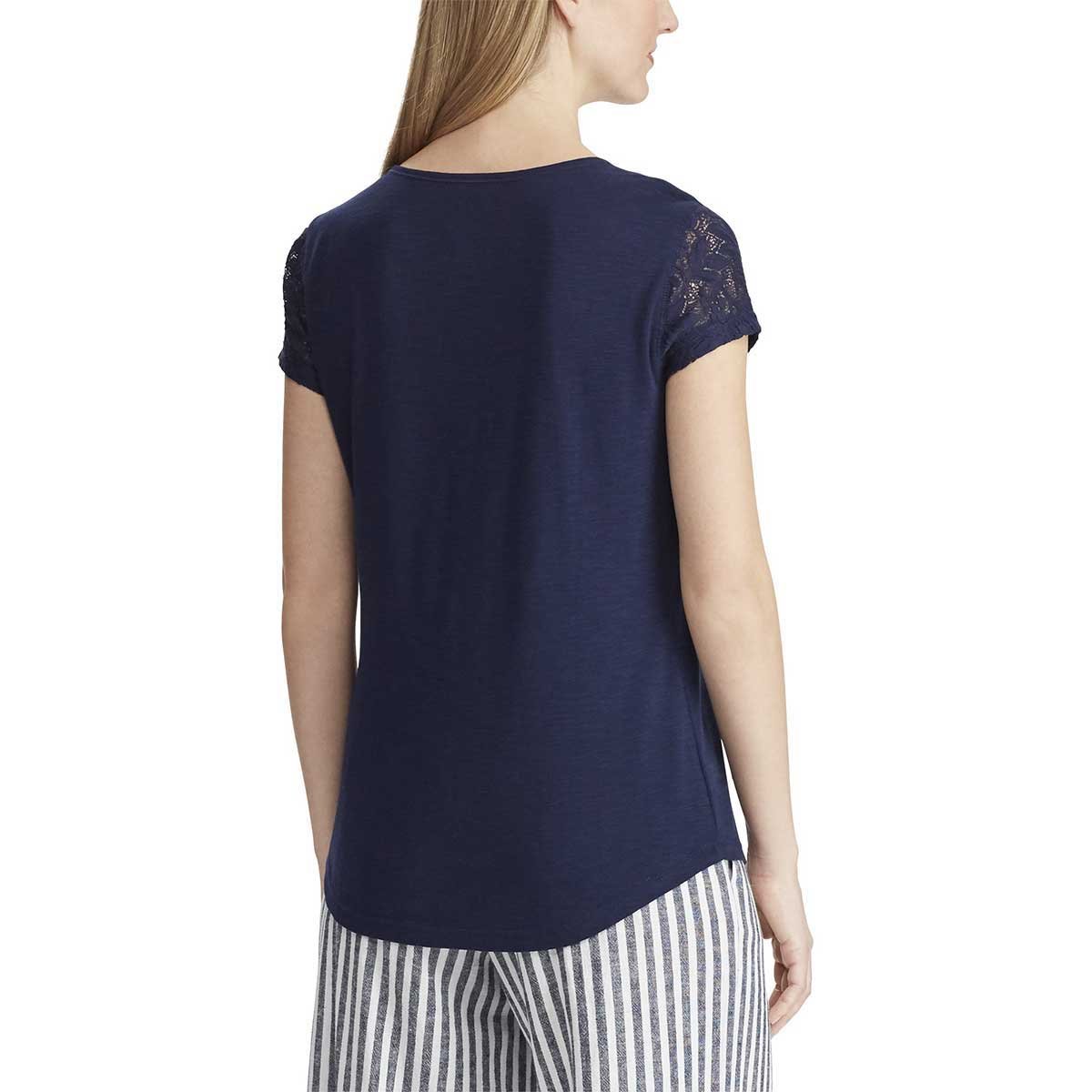 Blusa Azul Obscura de Manga Corta Gabi Chaps