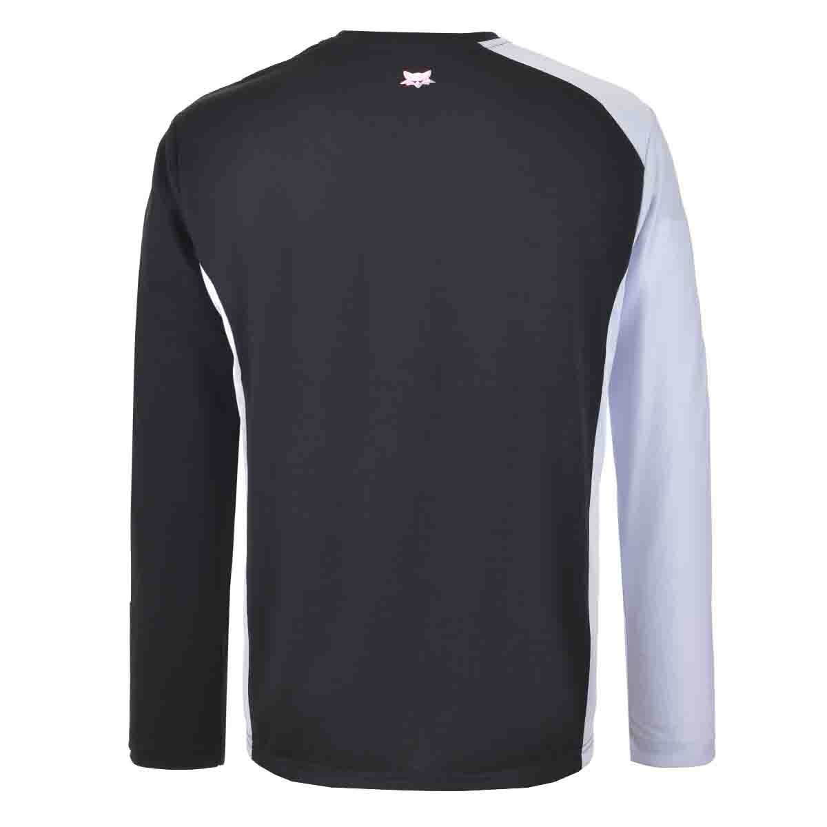 Playera Manga Larga para Caballero Color Negro con Blanco con Tecnología Dry Fit Fox