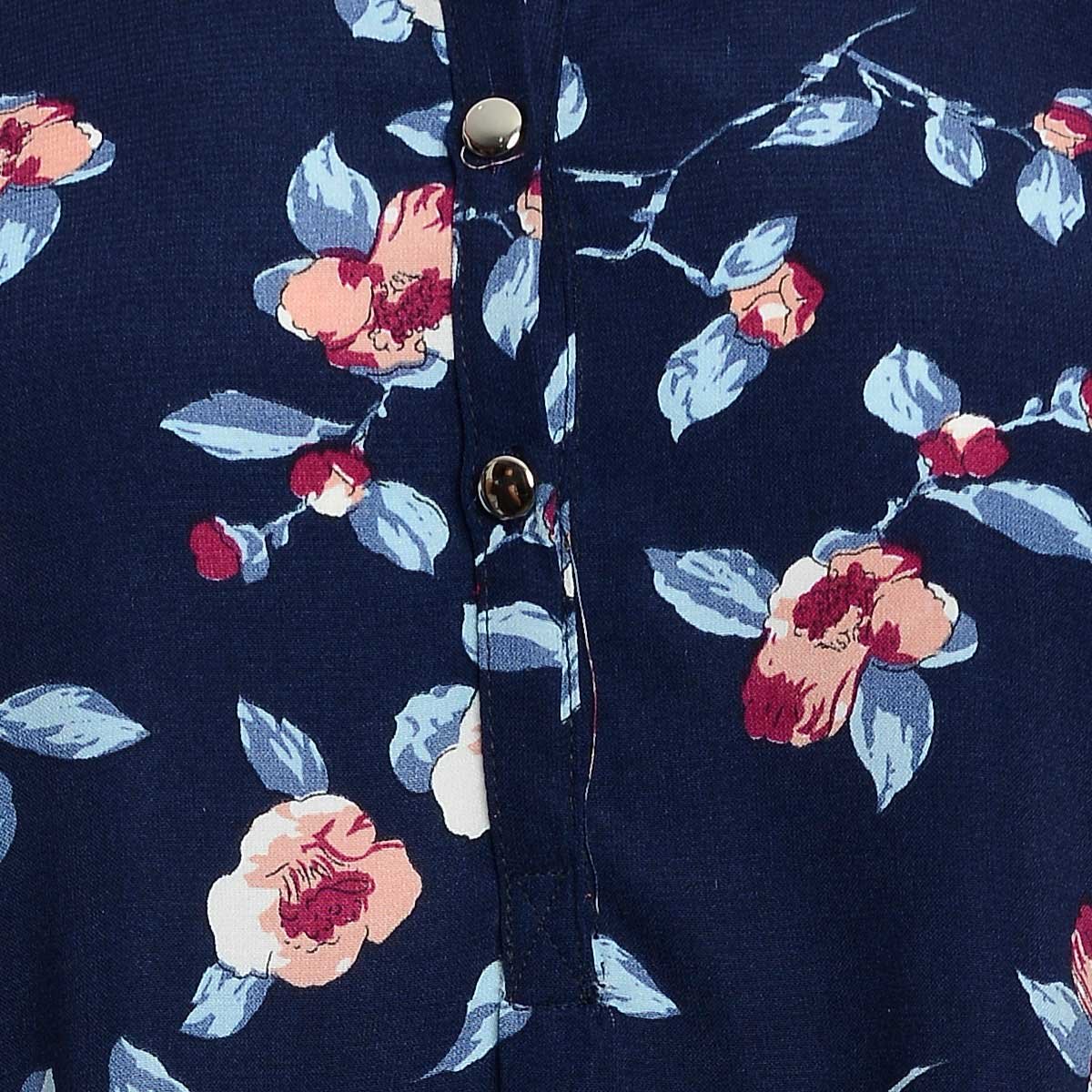 Blusa Azul Estampada Ann Miller