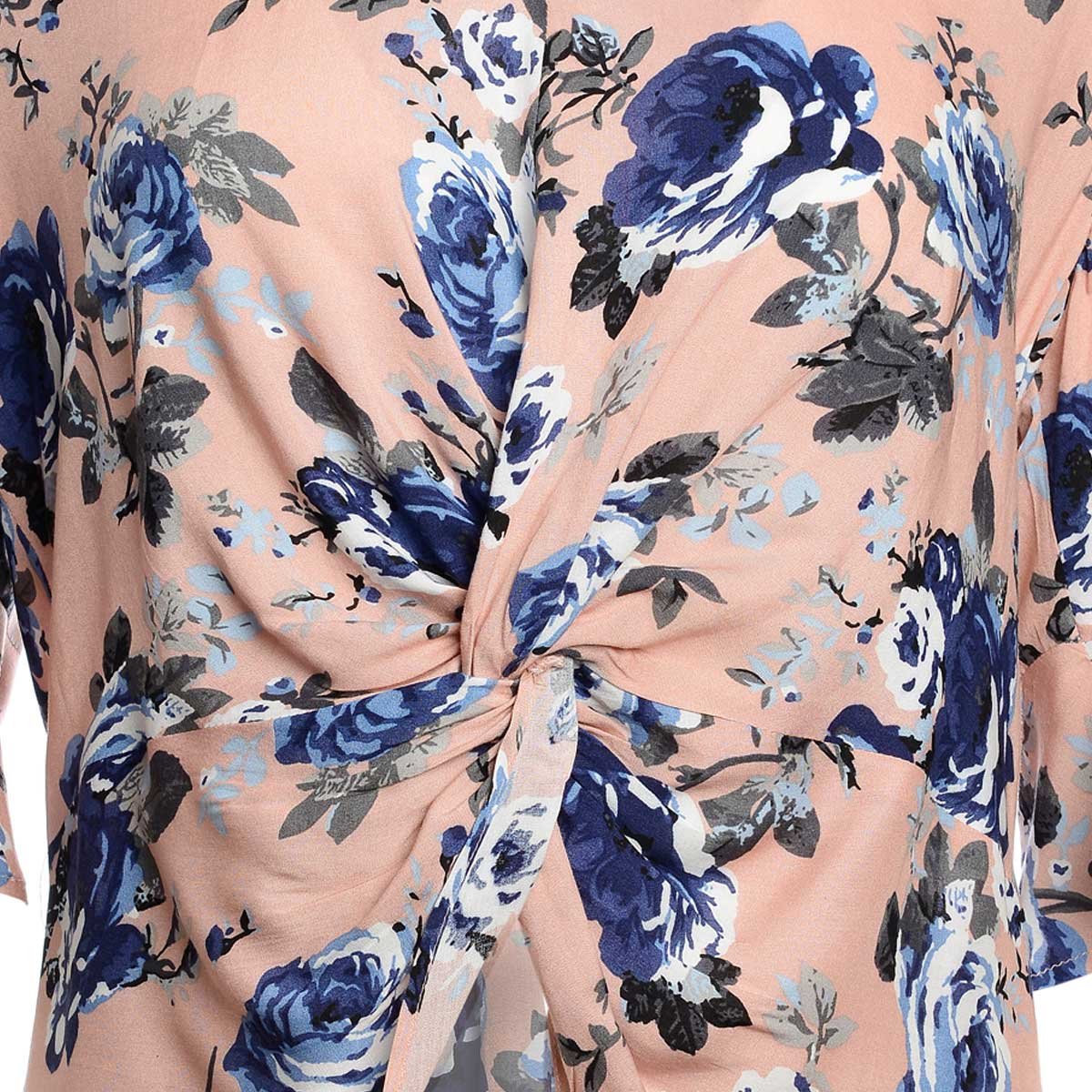 Blusa Rosa Estampada Ann Miller