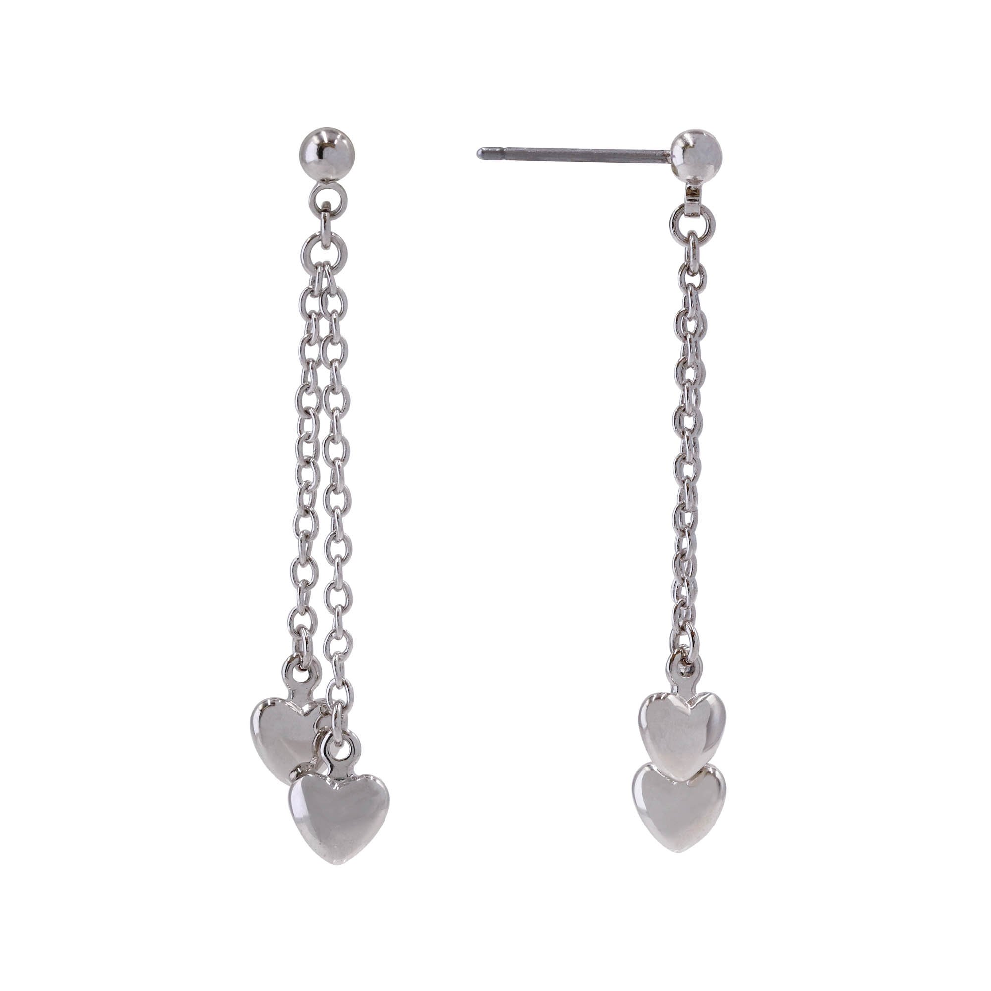 Aretes Largos con Corazones Mossimo