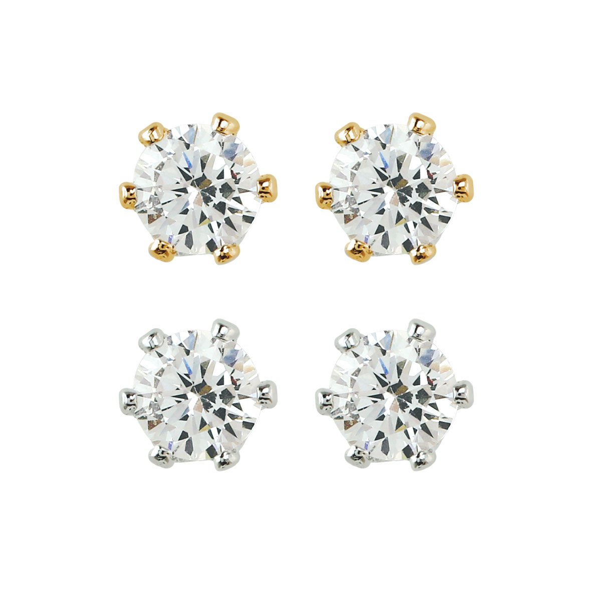 Set de Aretes en Dorado Y Rodio con Circonias Mossimo
