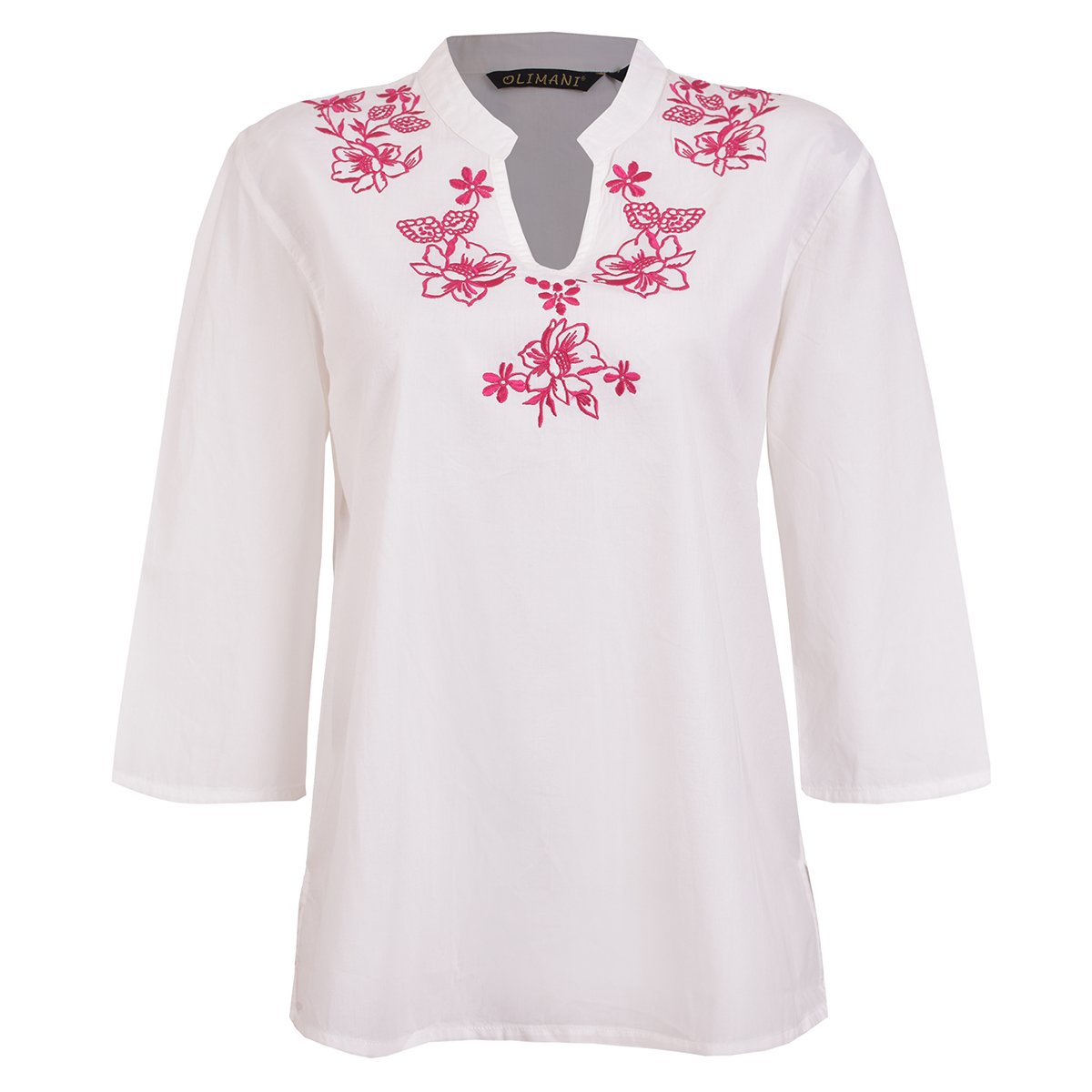 Blusa Manga 3/4 Bordada Olimani