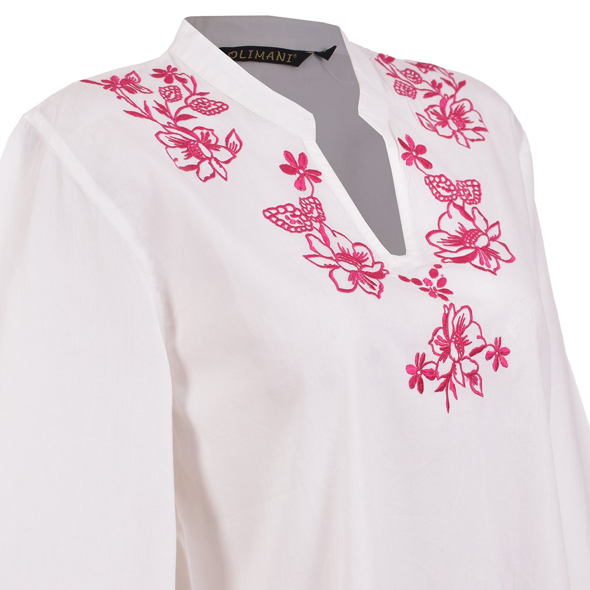 Blusa Manga 3/4 Bordada Olimani