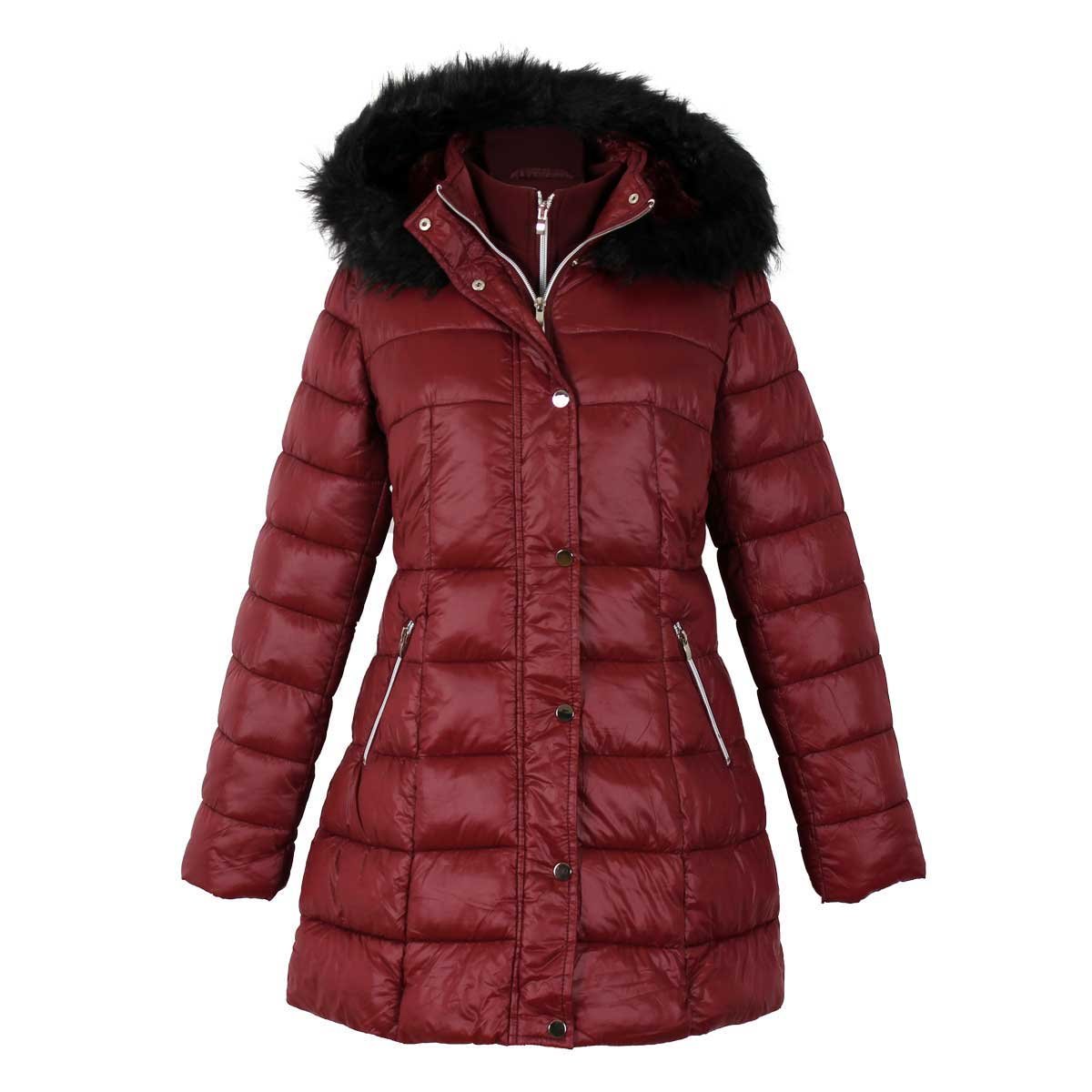 Chamarra Cuello Alto con Capucha Liso Elle para Dama