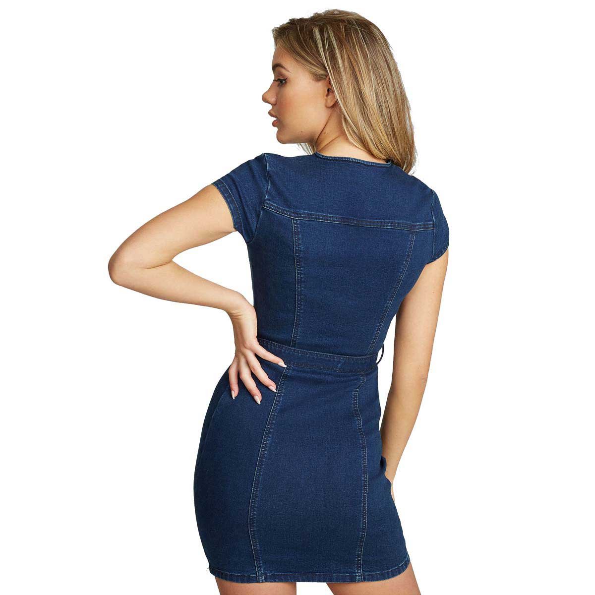 Vestido Corto Denim con Manga Corta G By Guess