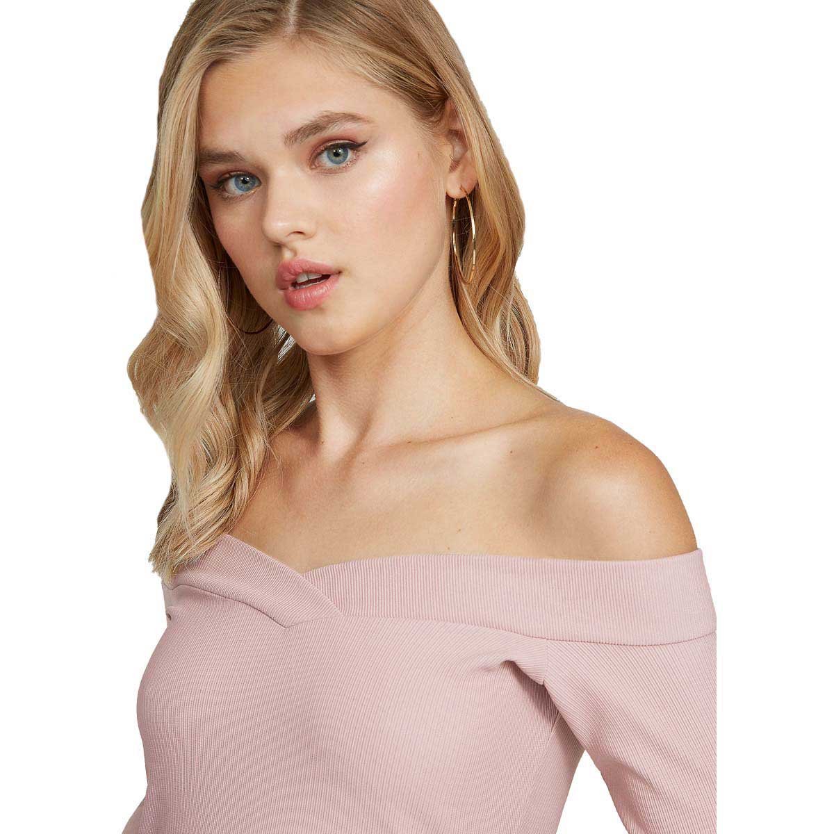 Blusa Rosa de Manga Larga y Escote Barco G By Guess