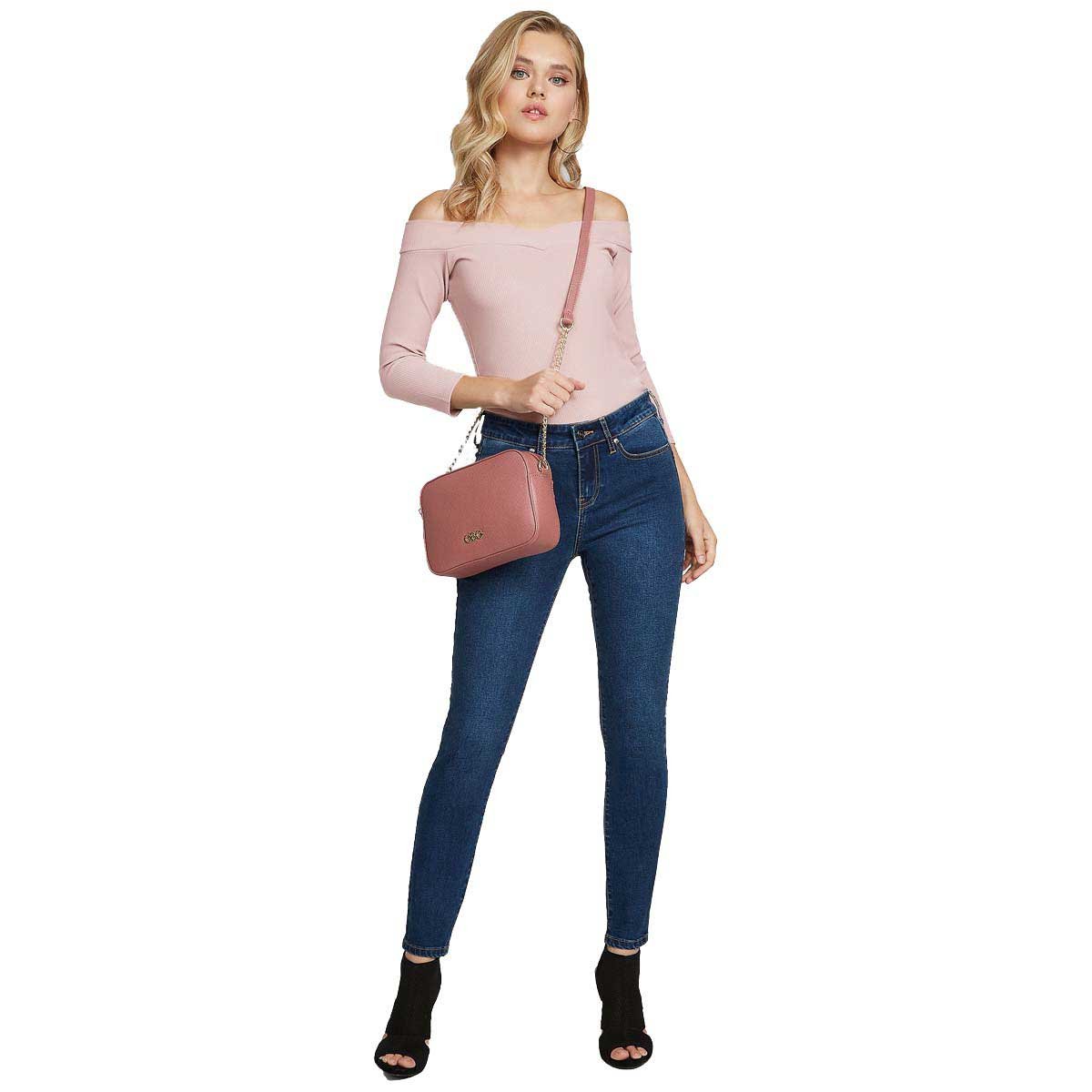 Blusa Rosa de Manga Larga y Escote Barco G By Guess